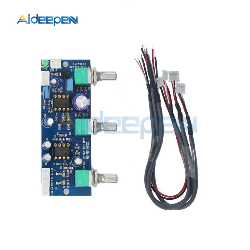 

DC 12V-24V NE5532 Subwoofer 2.1CH Preamplifier Board 22Hz-300Hz Frequency Adjustment Low Pass Filter Module DIY Kit With Cable