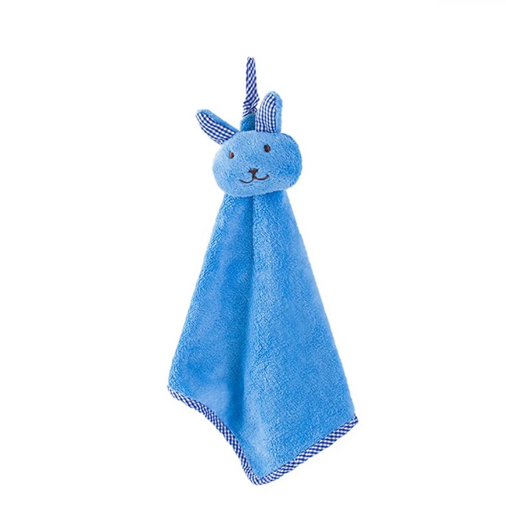 Милое детское полотенце для рук с мультяшным животным Кроликом, плюшевое кухонное мягкое подвешивающее банное полотенце, детские подарки