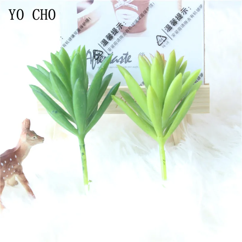 

YO CHO 1PC Artificial Mini Snow Lotus Succulent Micro Landscape Flower Arrangement Home Office Decoration DIY Fake Bonsai Plant