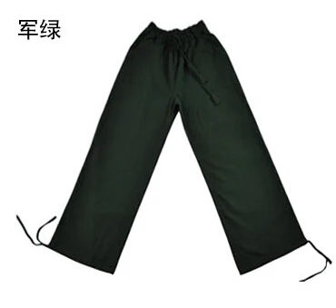 Мужская униформа Kung Fu Tai Chi Pantalon Homme, мужские повседневные штаны с эластичной резинкой на талии, прямые брюки - Цвет: Армейский зеленый