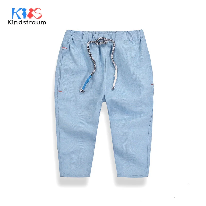 

Kindstraum 2018 New Spring Fashion Kids Casual Pants Linen Boys Autumn Solid Soft Cotton Trousers Children Casual Trouser,MC1028