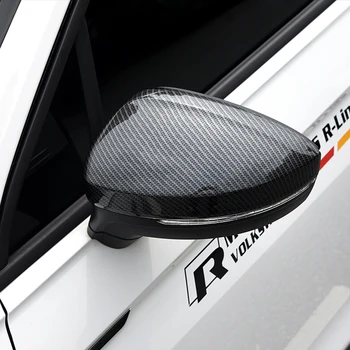 

For Tiguan mk2 2016 2017 2018 ABS Carbon fibre Car rearview mirror cover Cover Trim sticker Car Accessories Styling 2pcs