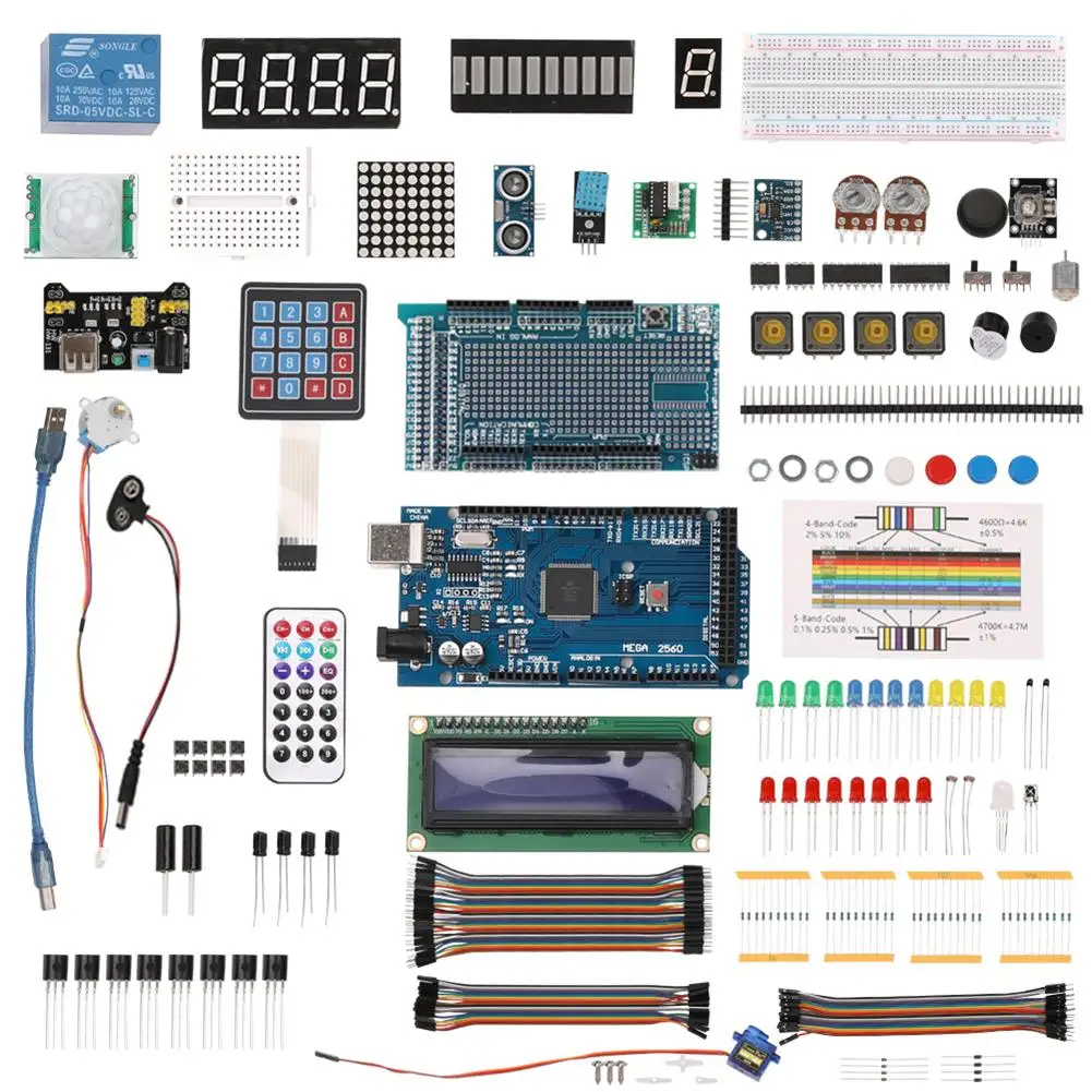 

Electronic Ultrasonic Ranging relay Components Starter Learning Kit for Arduino MEGA 2560 Servo Motor