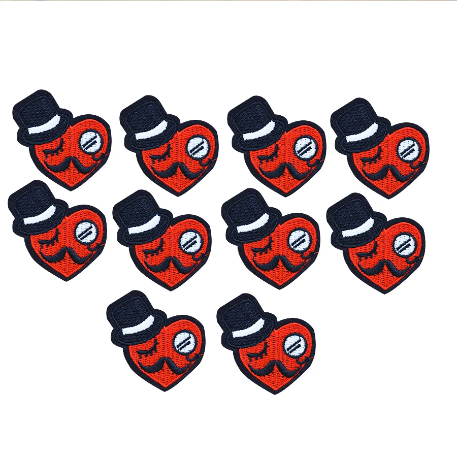 10pcs diy funny love patches for clothing iron embroidered patch applique iron on patches sewing
