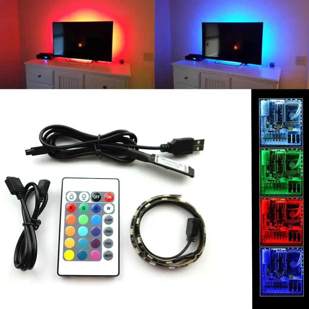 Светодиодный строки контроллера светодиодный совета RGB USB Тип кабеля многофункциональный свет бар набор ТВ фон строки Прямая поставка 6,29