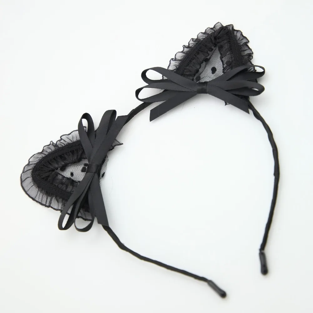 2018 New Fashion Sexy Black Bows Lace Cat Ears Headband Wedding Photography Portrait Hair Hoop women girls hair accessories peter lindbergh on fashion photography