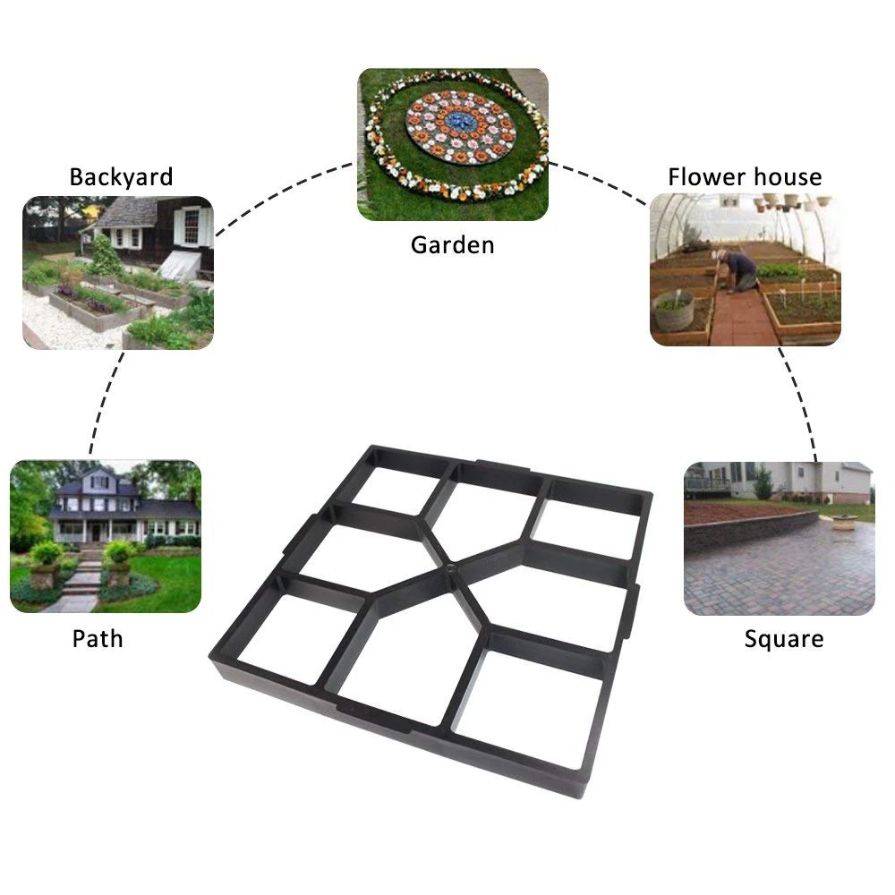 Лучший DIY садовый тротуар бетон шаговый Камень Плесень садовый газон Pathmate Каменная форма