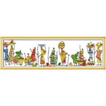 

African Life Counted Cross Stitch 11CT Printed 14CT Cross Stitch Set cartoon Cross-stitch Kits Embroidery Needlework