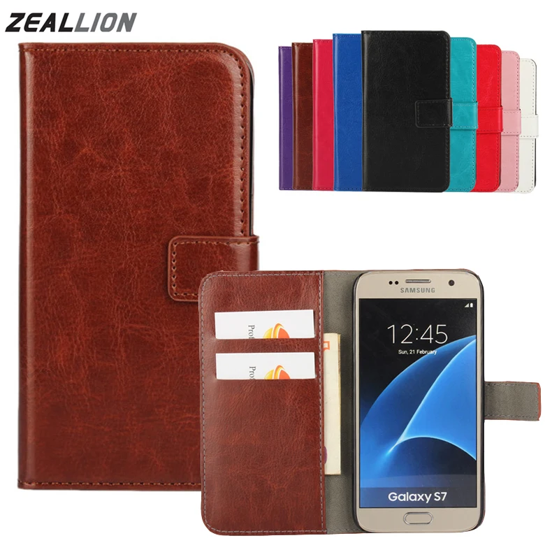 

ZEALLION For Samsung Galaxy S3 S4 S5 S6 S7 S8 Edge J1 J3 J5 J7 A3 A5 2016 2017 US EU Case Design Holster Flip PU Leather Cover