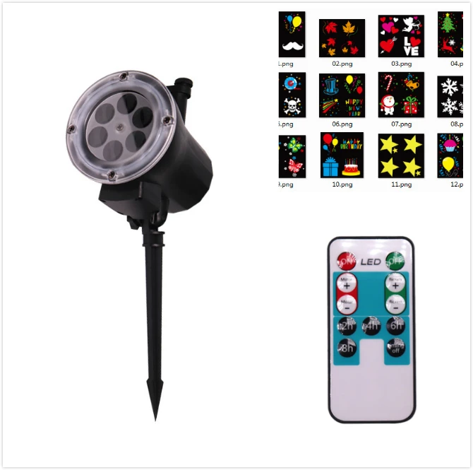 

high-brightness 15M projection With remote control distance 12 card projection lamp Waterproof Sparkling Landscape for Christmas