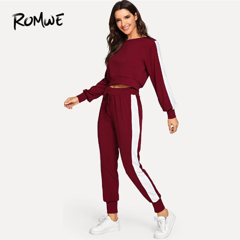 burgundy jogging suit