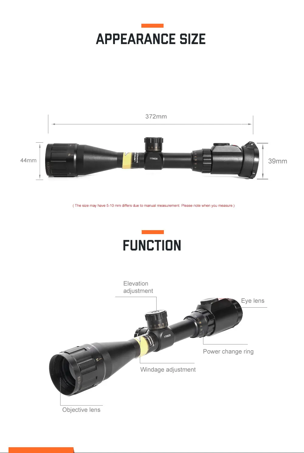 LUGER BSA 4-16X44AOEYS охотничий прицел Регулируемый тактический винтовочный оптический прицел зеленый красный осветительный Кнопка Воздушный