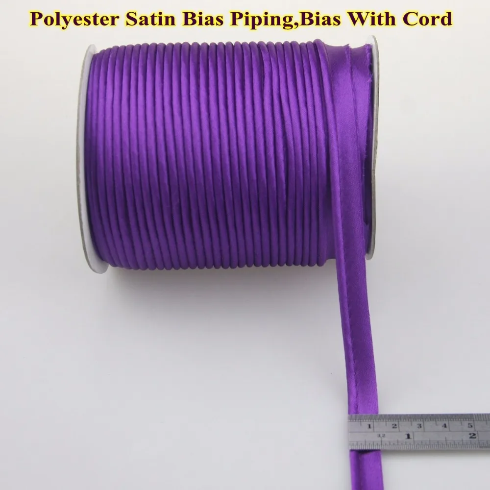 Free Shipping Polyester satin Piping tape,satin bias Tape with cord