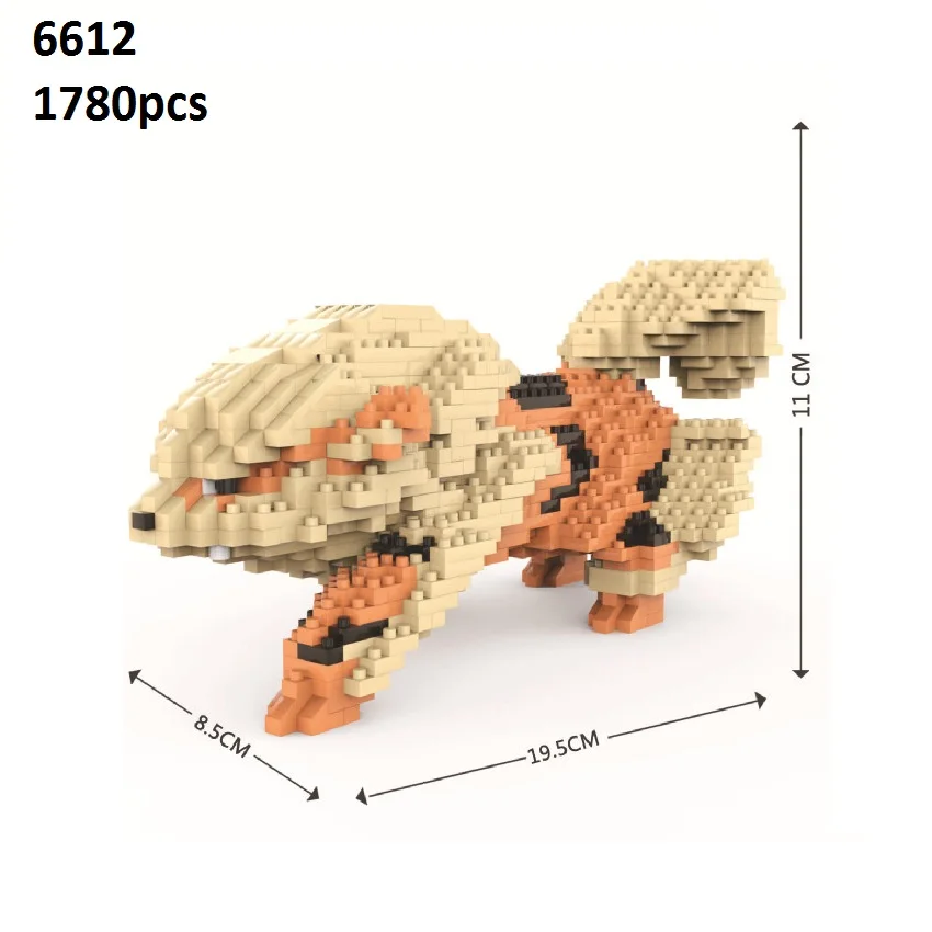 

Mini Building blocks Cartoon Model Toy Big size Snorlax Auction Figures For Children Toys Kids brinquedos Gifts Arcanine 6212