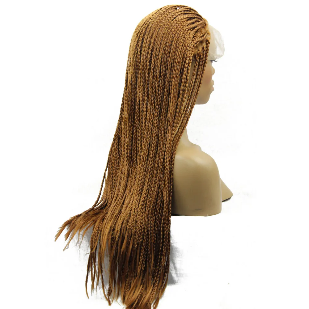 V'NICE микро-тесьма парик Средний Auburn коричневый синтетический парик фронта шнурка жаропрочные волокна плетеная коробка Плетеный для черных женщин