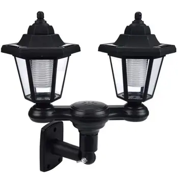 

Retro Solar Double Headed Hex Wall Light Led For Garden Courtyards Lamp White Light Outdoor Arts Decoration Lighting Tool