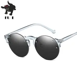 FU E классические брендовые дизайнерские женские солнцезащитные очки мужские Ретро Круглые Солнцезащитные очки женские зеркальные очки