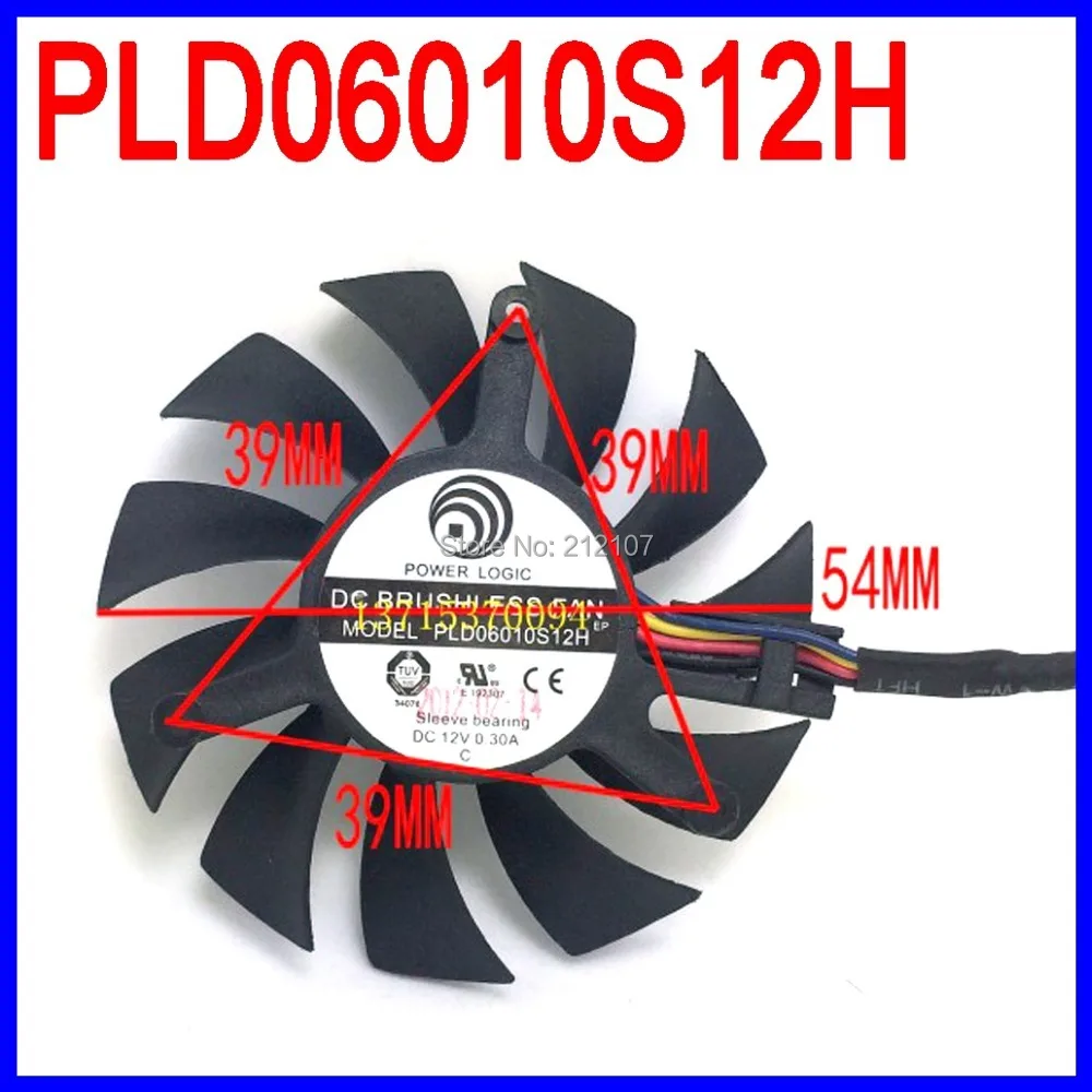 POWER LOGIC DC BRUSHLESS FAN PLD06010S12H 12V 0.30A 55mm Graphics Card Cooling Fan 4Wire 4Pinin