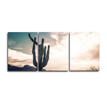 

Laeacco Canvas Painting Calligraphy Cactus Tree Posters and Prints Matural Scene Wall Artwork Picture for Living Room Home Decor