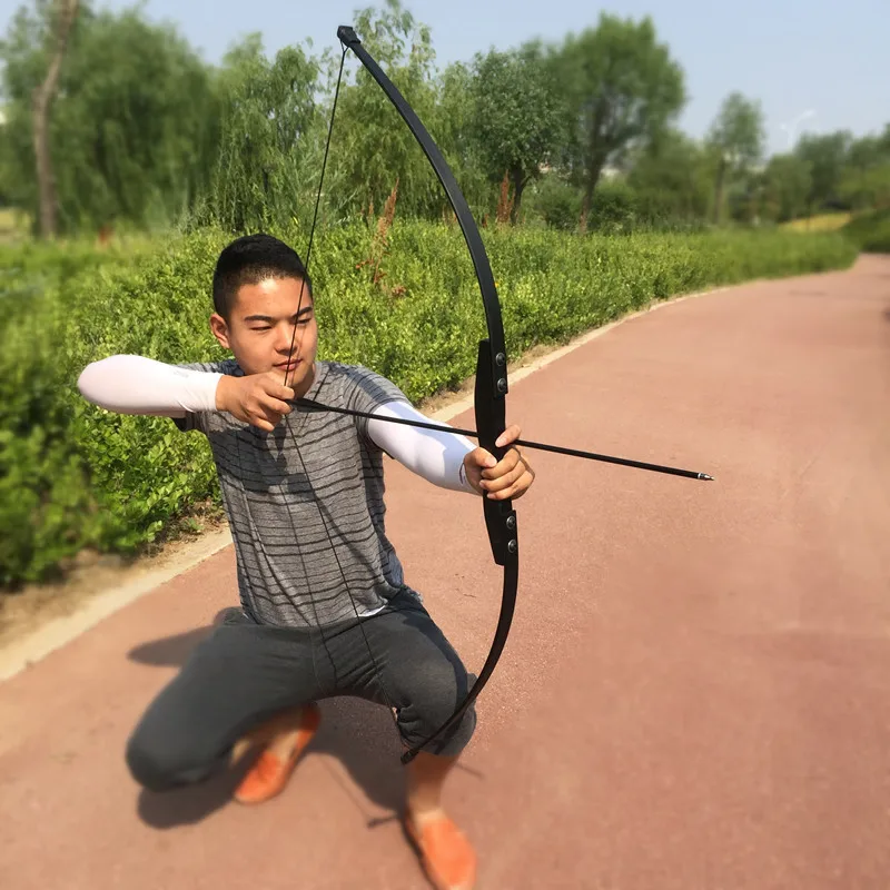 Tanie Profesjonalny łuk refleksyjny 30 40lbs na prawą rękę drewniany łuk strzelanie z łuku na zewnątrz akcesoria myśliwskie sport niewidomych i drzewa