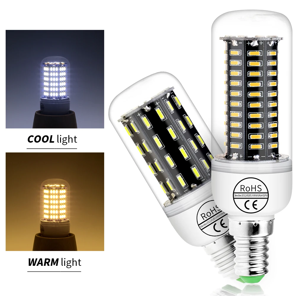 

E14 LED Corn Lamp 220V E27 LED Energy saving Light Bulb 4014 SMD Eye protection Lighting Ampoule 38 55 78 88 140leds Lamparas