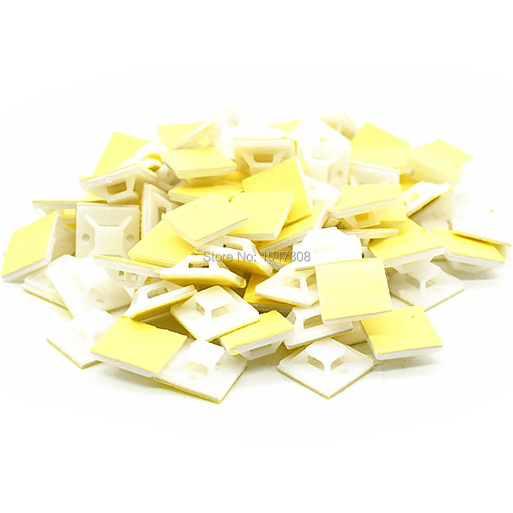 Buy 200pcs Self Adhesive Cable Wire Cord Lead Zip Tie Mount Clips Clamp Wall