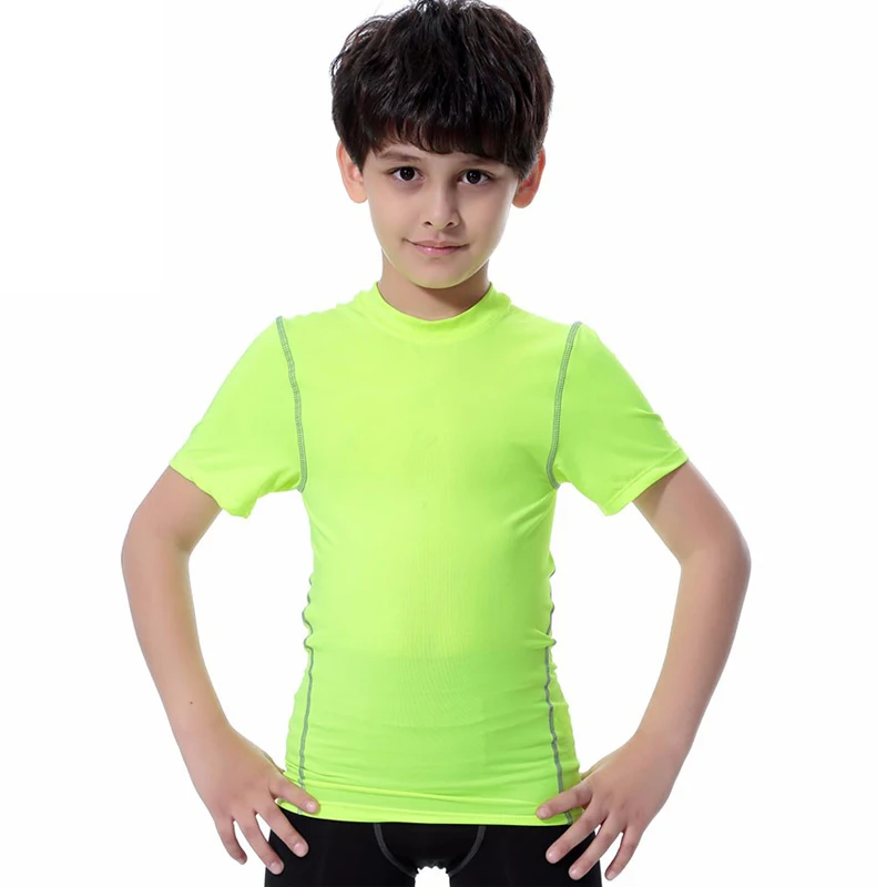 Boy's Tshirt Sports Short Sleeve Tshirt Fitness Tops Rashguard