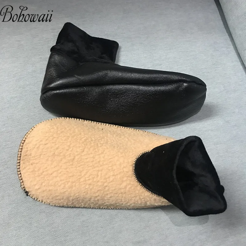 Толстые кожаные носки BOHOWAII унисекс мужские и женские мусульманские зимние в