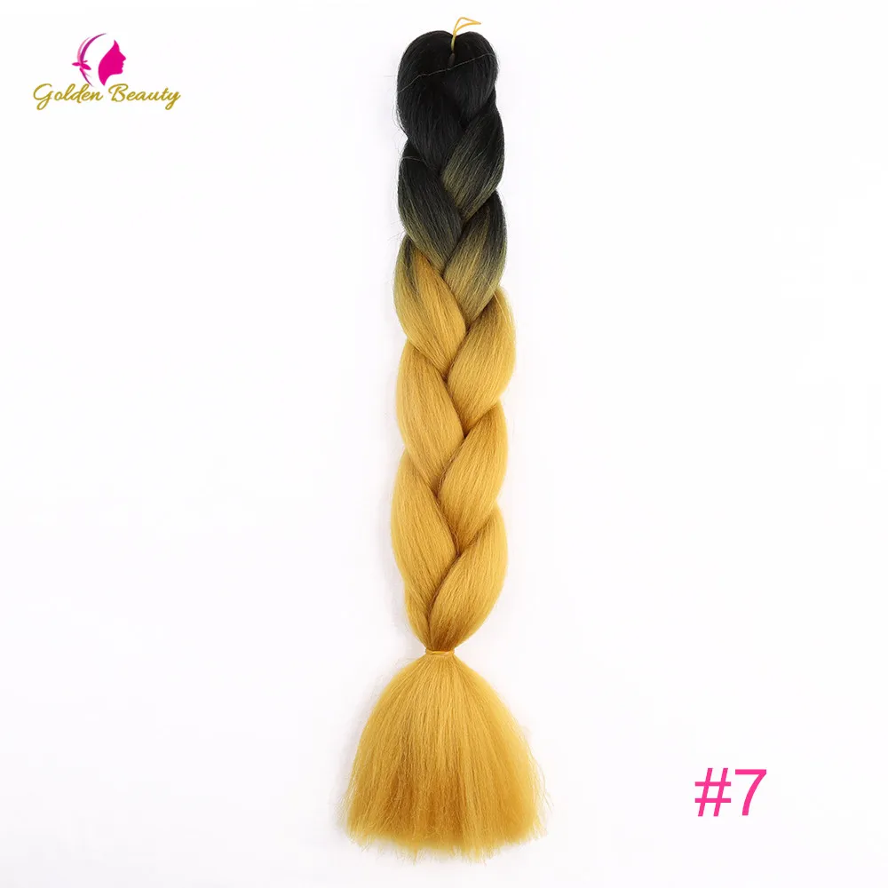 Золотой красота Jumbo косы Омбре плетение волос Синтетический вязаный крючком коса Наращивание волос 24 дюймов 100 г два три и четыре тона - Цвет: NC/4HL