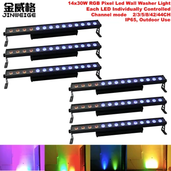 

Free Shipping 6pcs/lot Outdoor Wall Washer 14x30W RGB Pixel Flood Light Waterproof Landscape Garden LED Individually Controlled