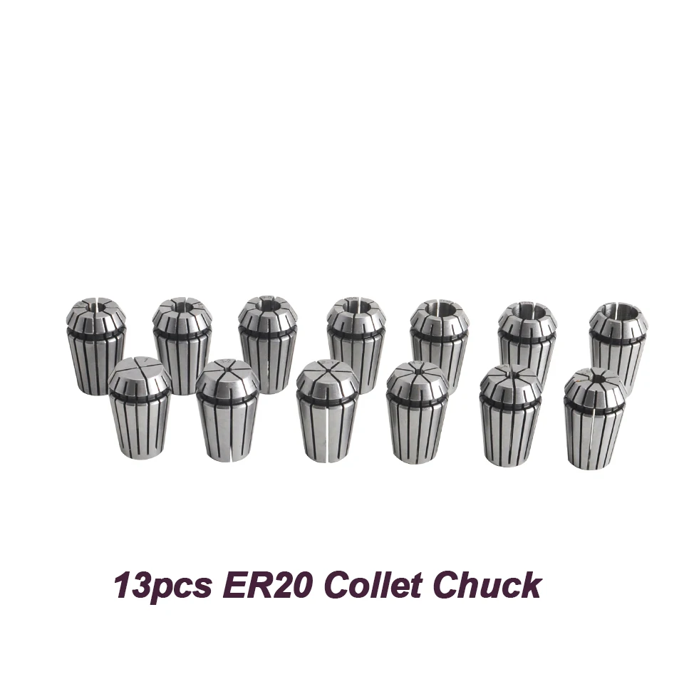 

Spindle Collet Chuck ER20 Lathe Tool Holder 13pcs ER20 Spring Collet Drill Chuck For CNC Milling Motor Machine Tools
