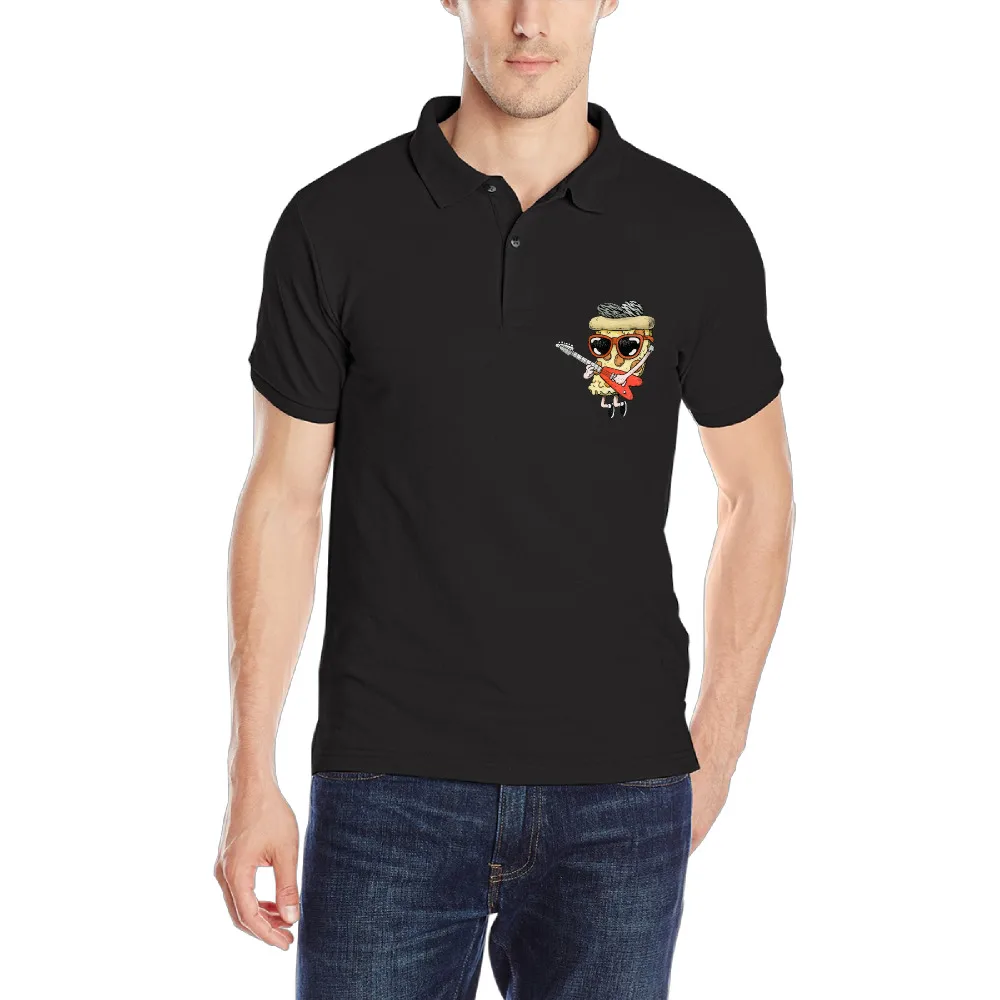 New Fashion buttrock pizza Mens Polo Shirt Golfs CrossFit Cotton Solid Summer Polos Tee Custom 
