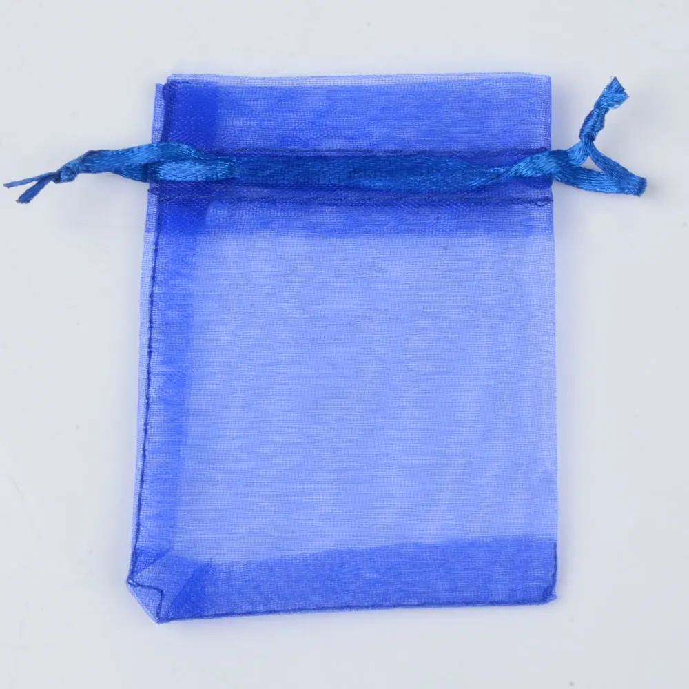 50 шт. 5x7 см Цветная декоративная упаковка с завязкой сумки и сумки маленькие сумки из органзы ювелирные изделия для подарка на помолвку выбор цвета - Цвет: 17 Dark blue