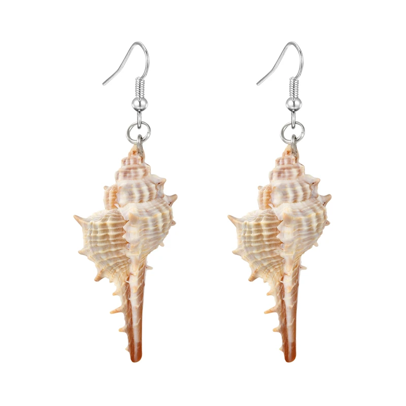 

2019 Hot Fashion Earrings Jewelry Brincos Metallic Lady Earrings and Natural Conch Shell Earrings Girl's Style Brand Earrings