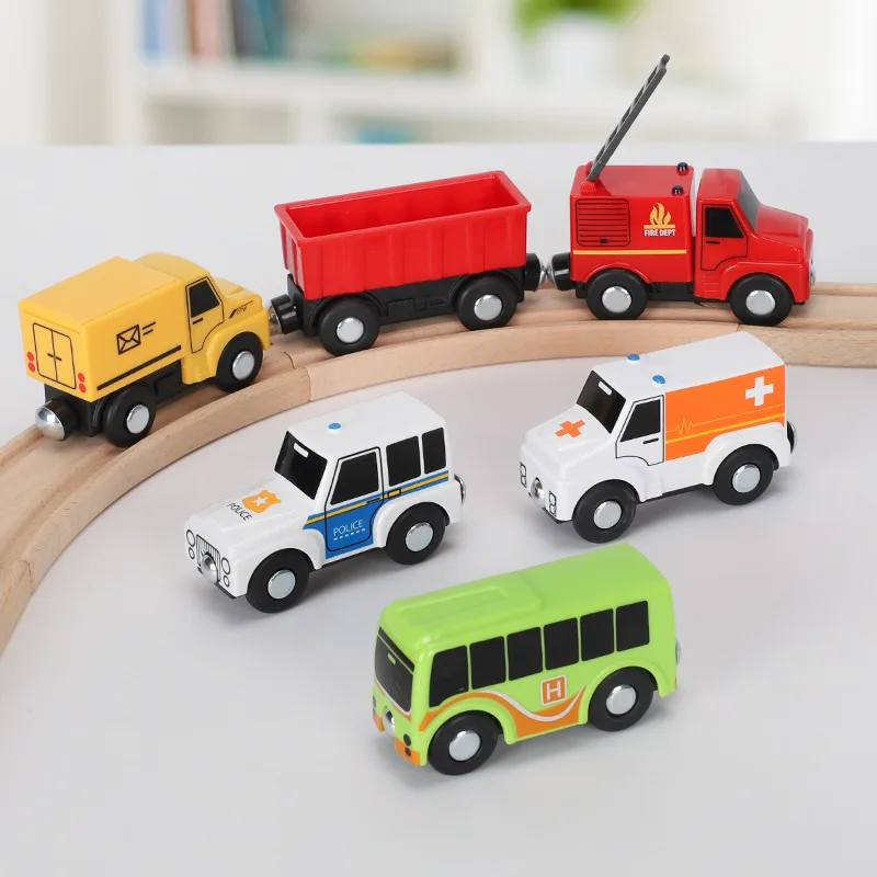 Magnetic Car Toy Function Train Track Scene Car Truck Accessories Compatible With Wooden Track Children's Educational Toys W09 - Image 2