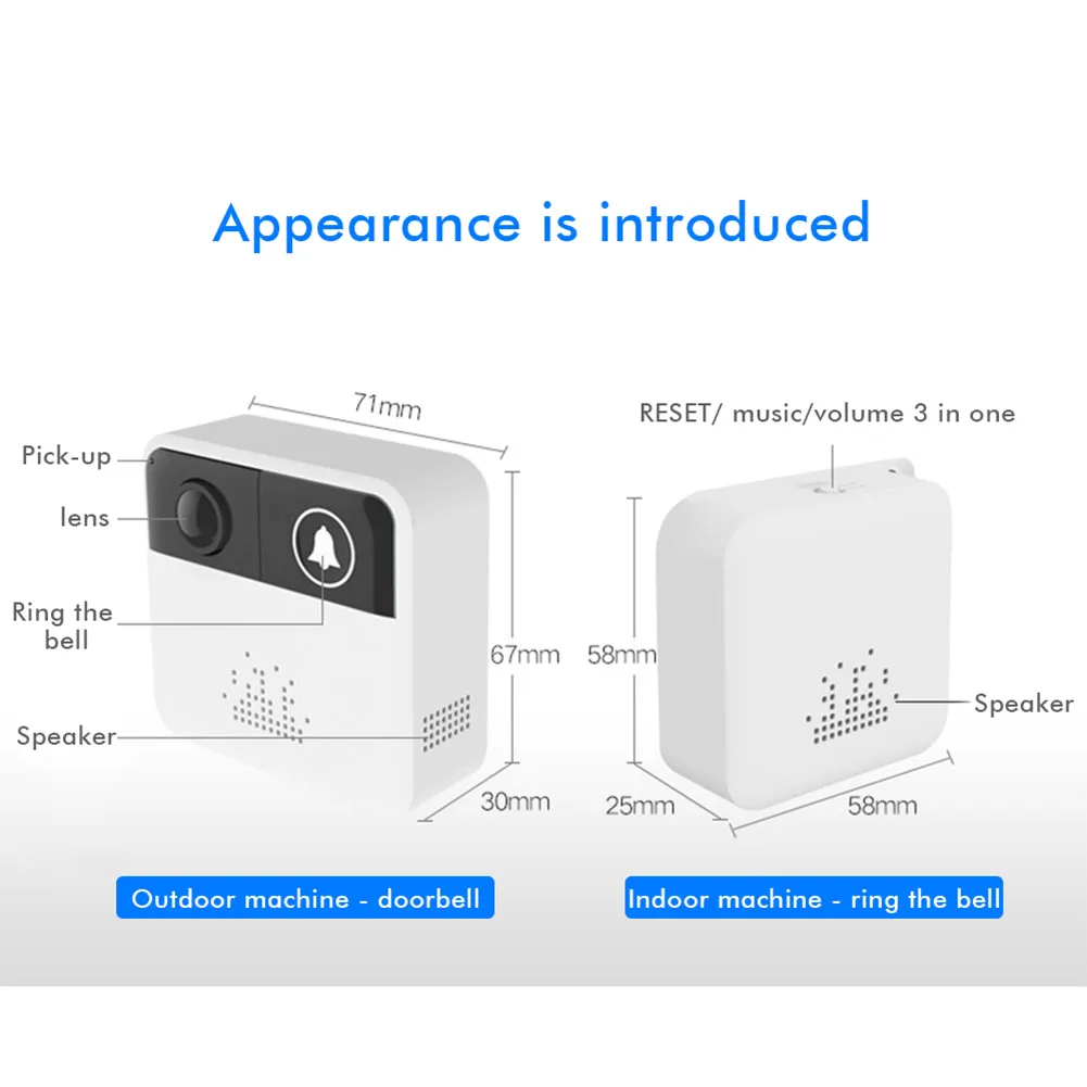 Smart беспроводной wifi-звонок HD камера ИК Видео телефон домофон домашней безопасности