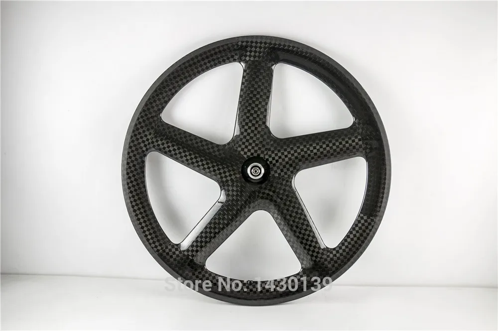 Superteam Roues avant de vélo en fibre de carbone 56 mm 3 rayons à engrenage fixe 700c