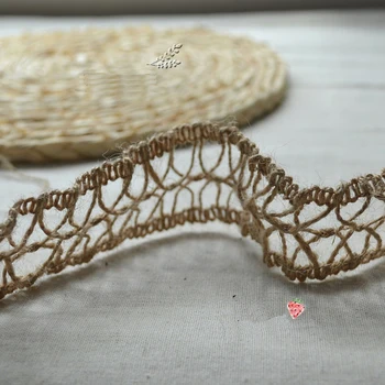 

Favourite zakka new Natural COLOR Jute Rope wide 4.5cmX10M rope hollow wave lace handmade lace accessories DIY material