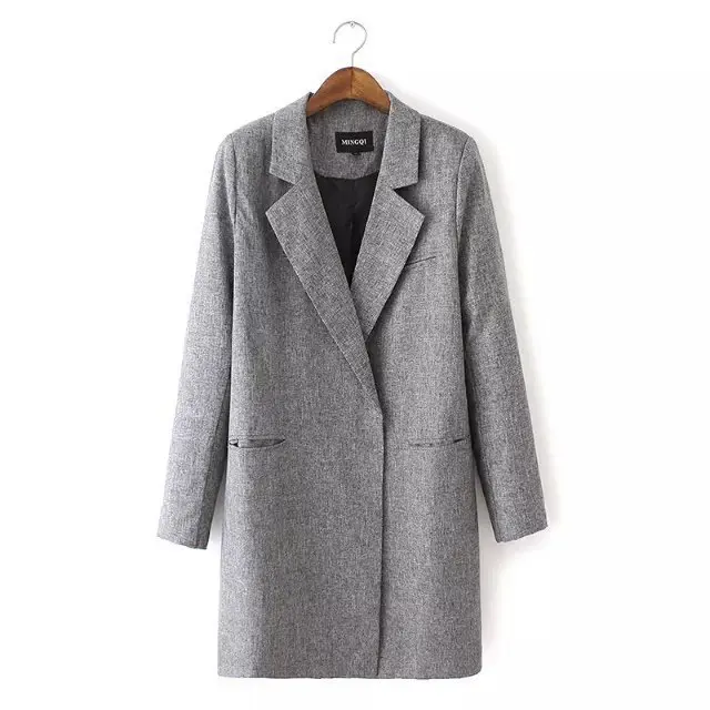 women coats 2015 autumn winter fashion Gray elegant office lapel suit ...