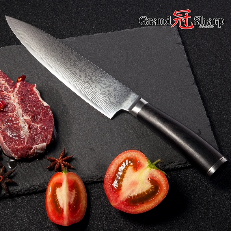 GRANDSHARP 67 слоев японской дамасской стали дамасский нож шеф-повара 8 дюймов VG-10 лезвие дамасский кухонный нож профессиональные инструменты для приготовления пищи