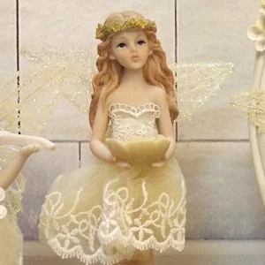 Скульптура Ангела из смолы красивая девушка любовь музыка играть вилион цветок фея Гарден статуэтки свадебный подарок украшение дома - Цвет: cz003C