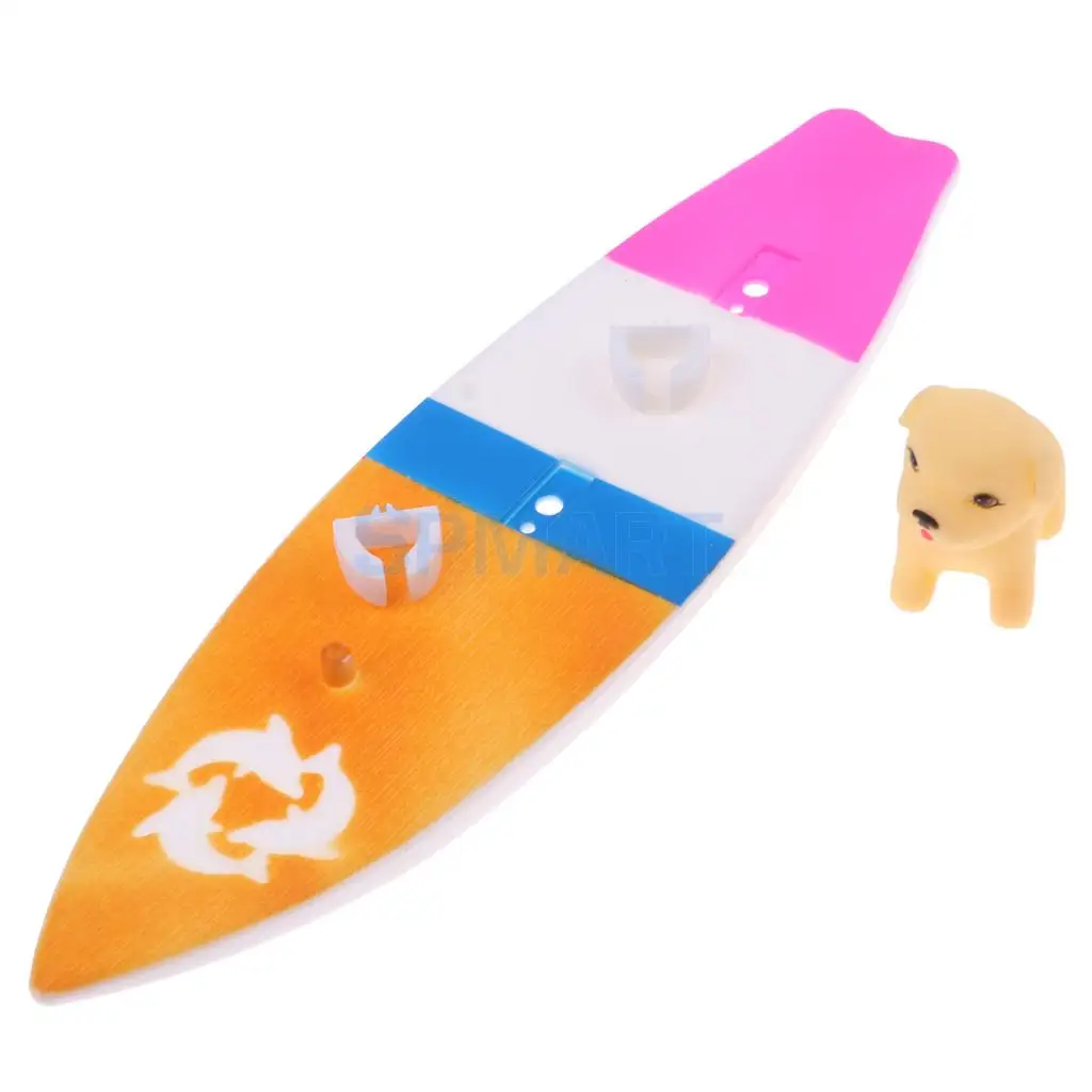 Wonderful 1:12 Scale Dollhouse Miniature Surfboard With Dog for 11.5 Inch Doll Accessories Living Room Furniture Decor