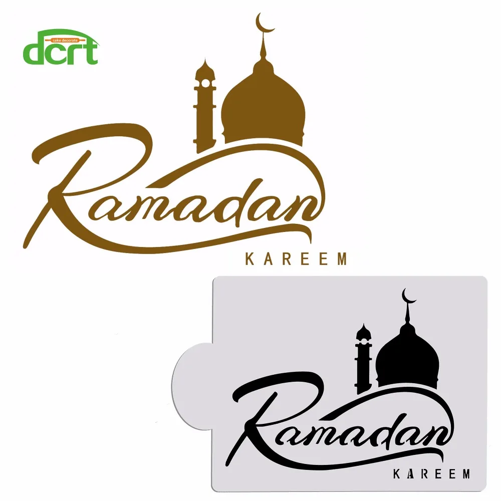 

Ramadan Kareem Cake Stencils Baking Pastry Tools,DIY Mosque Design Fondant Cake Pastry Decorating Tools Kitchen Accessories