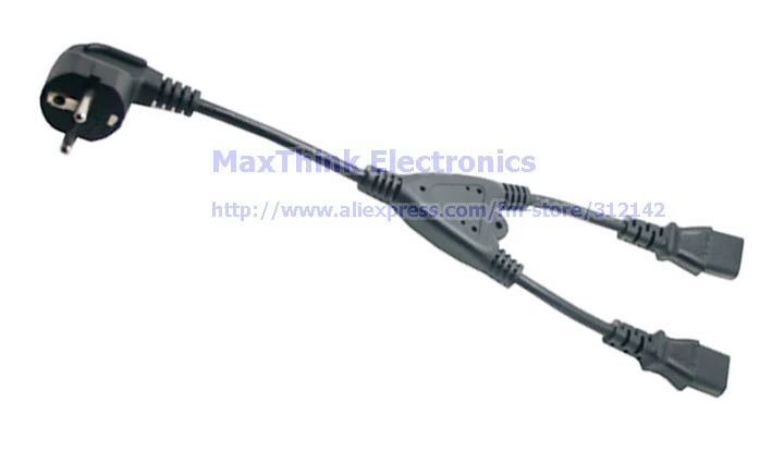 European Power Splitter Y Кабель AC Schuko Штекер 2X IEC 320 C13 Жен ЕС к 2xC13 Шнур бесплатная доставка |