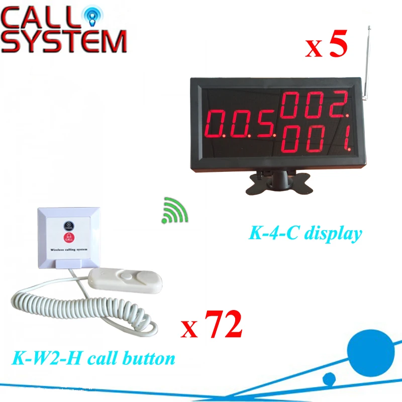 Hospital Electronic nurse paging system include 5 monitors 72 patient bell buzzer