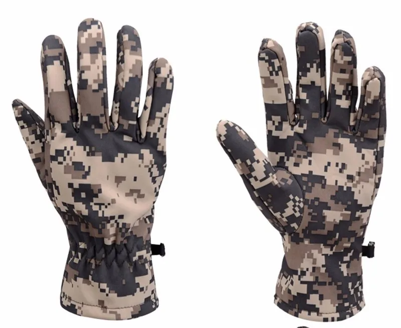 Richyuan, уличные тактические мягкие камуфляжные перчатки из кожи акулы, зимние теплые водонепроницаемые ветрозащитные флисовые перчатки унисекс