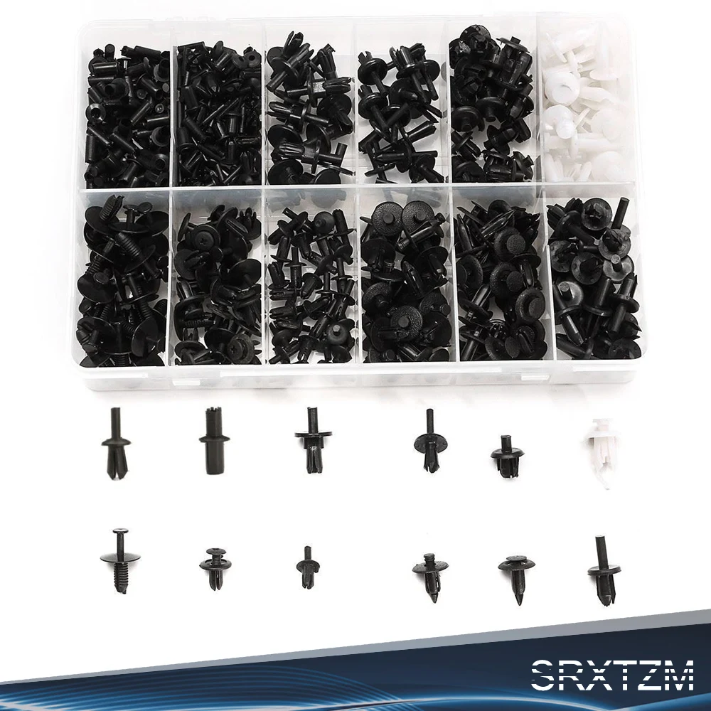 350pcs Car Auto Push Pin Rivet Trim Clip Panel Body Interior Assortment