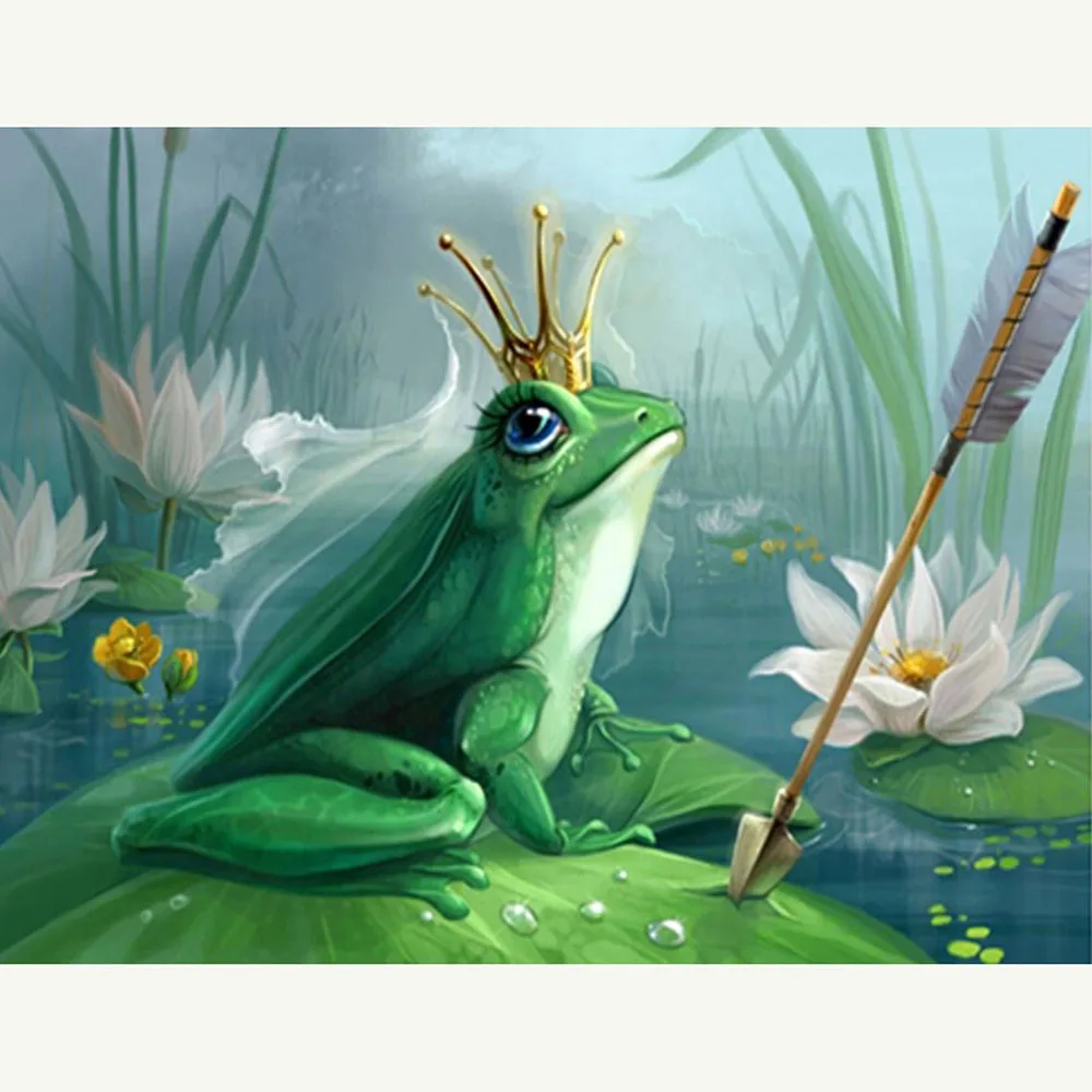 

Cross Stitch Kit DIY Diamond Embroidery Prince Frog Full Square/round Diamond Painting Mosaic Home Decor
