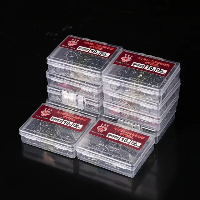 100PCS High Carbon Steel Fishhooks barbed Hook Soft Lure Fishing Bait Fish hooks High Efficiency Barbed Fishing Hooks