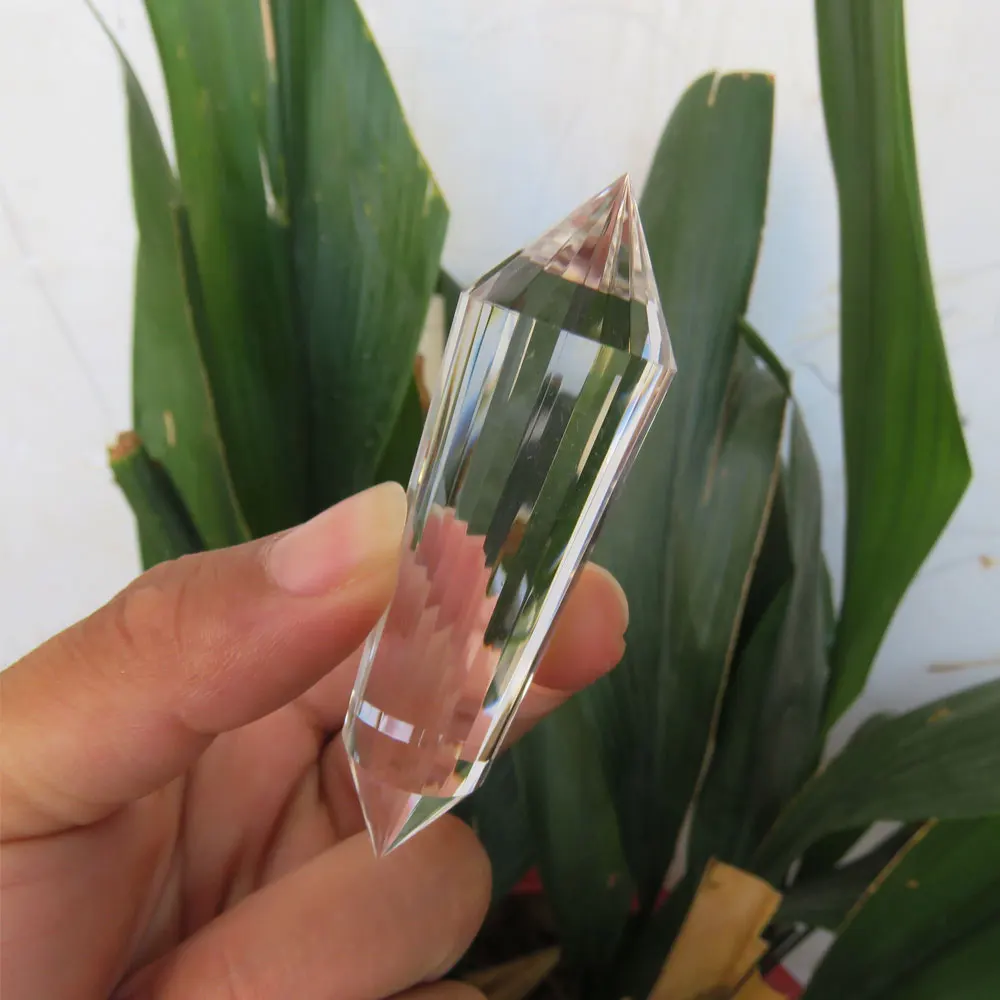 

New Arrival ! 24 sided 44g Natural Vogel Style Clear Quartz Crystal Double Terminated Point Wand Reiki Healing